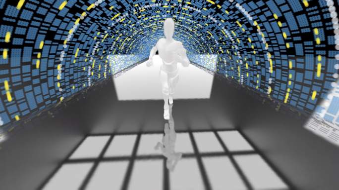 机器人运行动画智能化隧道360度环绕