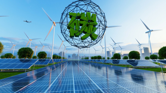 碳中和碳达峰双碳太阳能光伏风力发电新能源