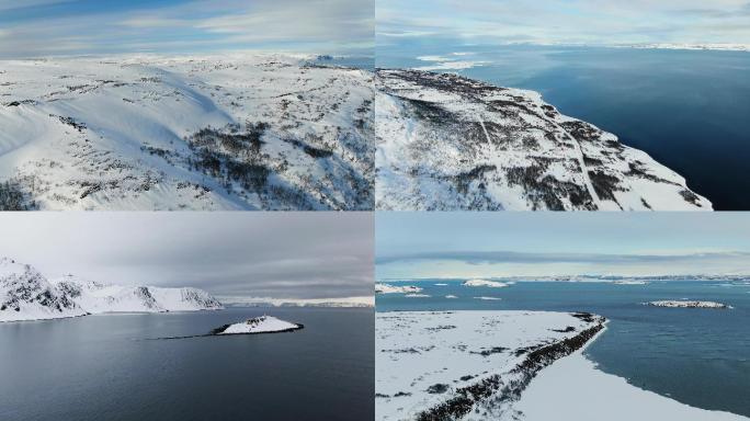 4K航拍北欧北角雪景
