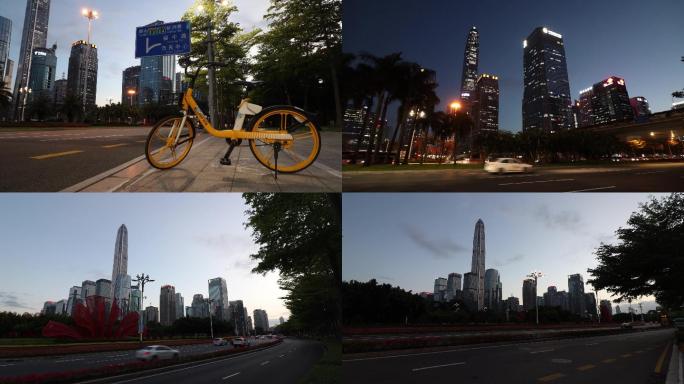 深圳市民中心傍晚多角度多场景拍摄4k