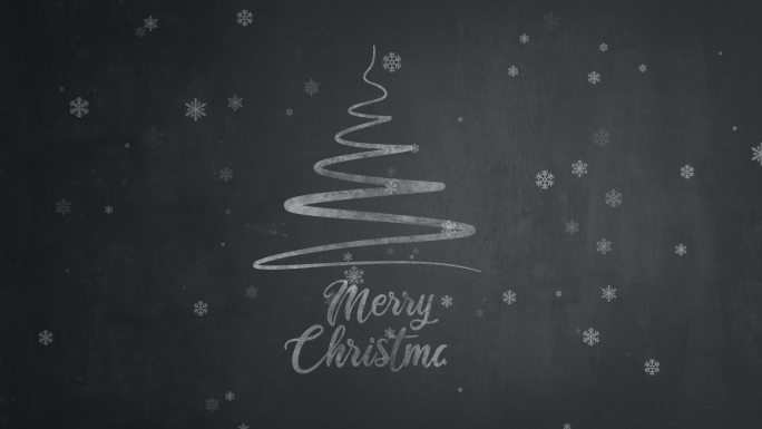 黑板上的手绘圣诞快乐文字