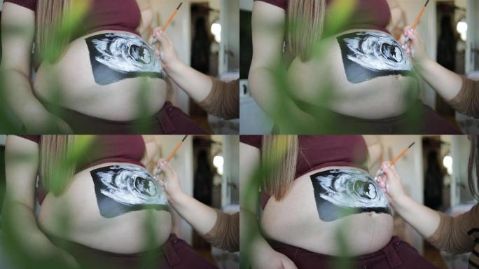 孕妇腹部艺术作品