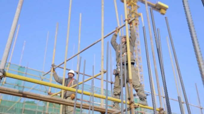 工地工人 建筑工人 建筑工地 施工