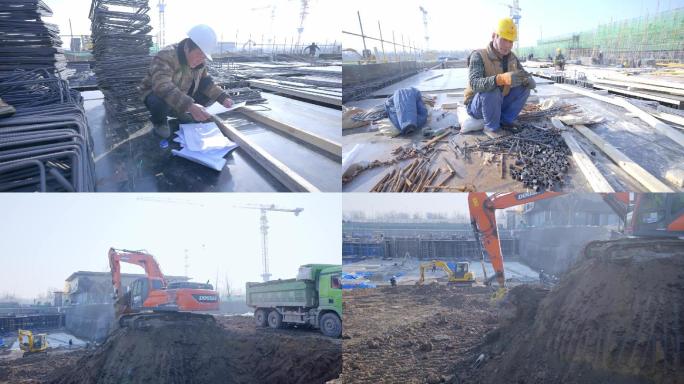 工地工人 建筑工人 建筑工地 施工