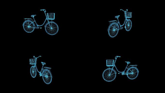 4K蓝色科技全息自行车循环带通道