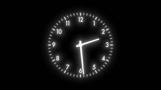 发光的黑色挂钟挂钟转动动画