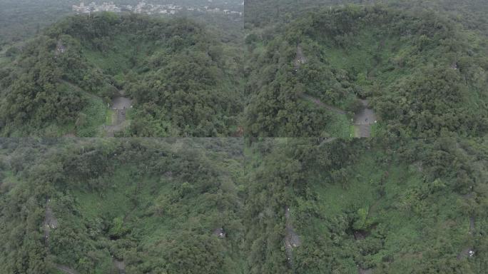 海南海口马鞍岭火山口4K航拍素材