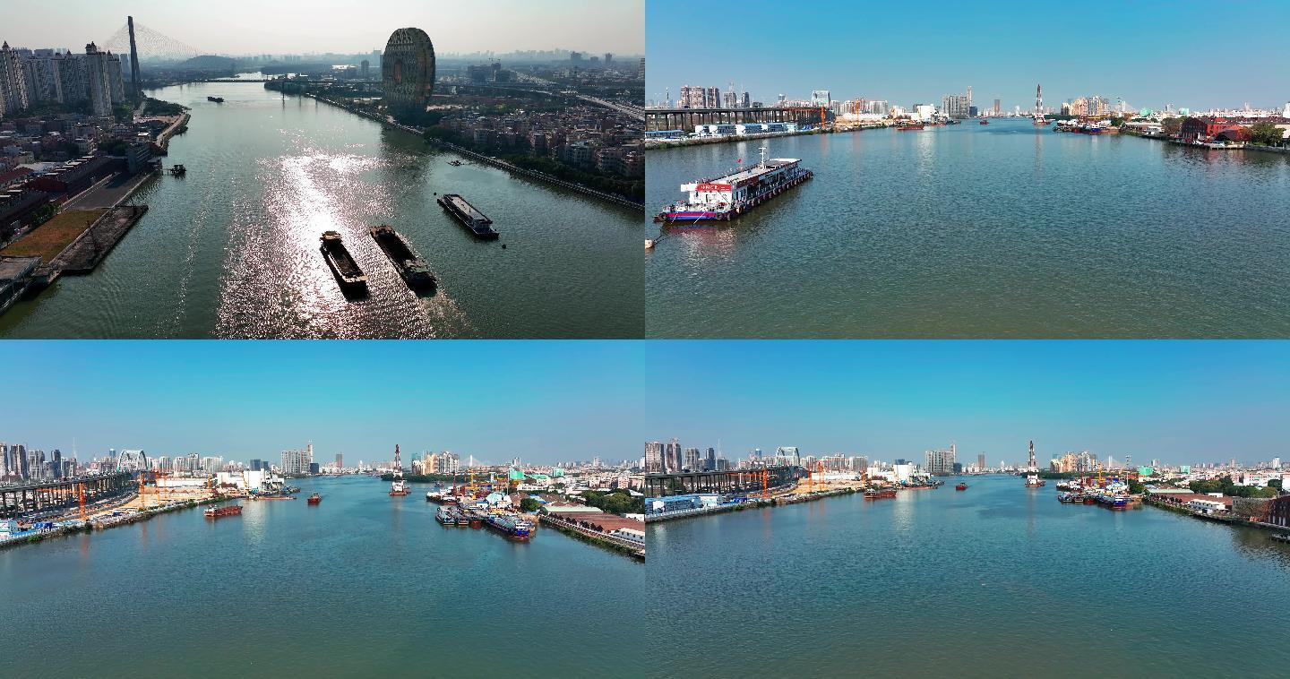 广州三支香水道航运水运2022年最新航拍