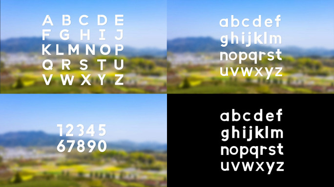 4K简洁折纸英文字母 数字动画（带通道）