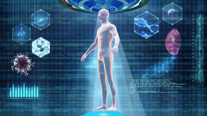 人体医学扫描真菌感染器官动画医疗模型