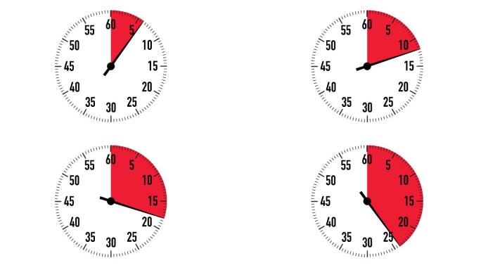 红色读数的秒表特效视频