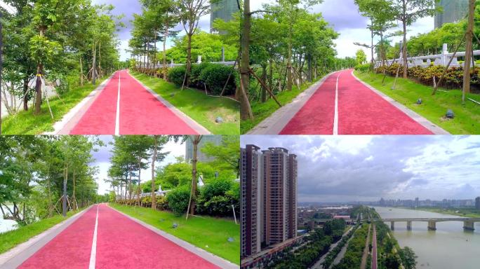 南宁邕江两岸 红色健身步道