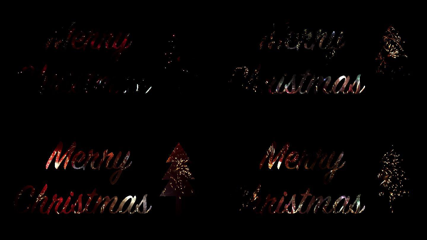 圣诞快乐节日概念特效视频节日节气文字