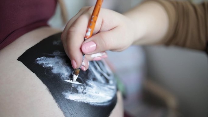孕妇腹部绘画