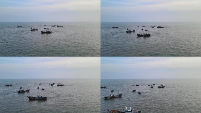 渤海海上作业渔船4K