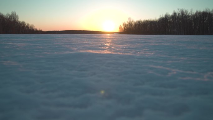 雪中落日夕阳