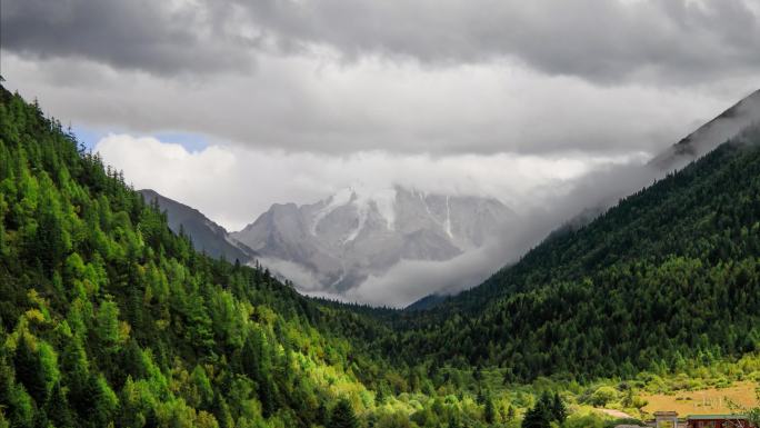 四川阿坝州八美雅拉雪山自然风光延时