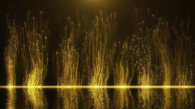 金色粒子光束湖