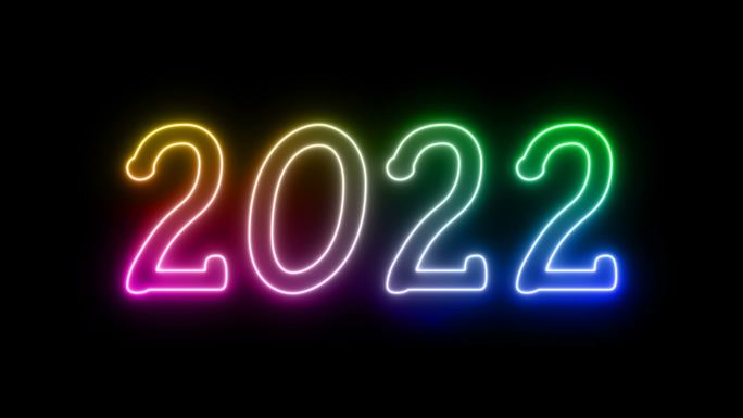 2022文本动画2022年霓虹文字霓虹标