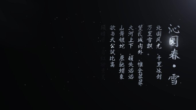 金属银诗词文字AE模版（无插件）