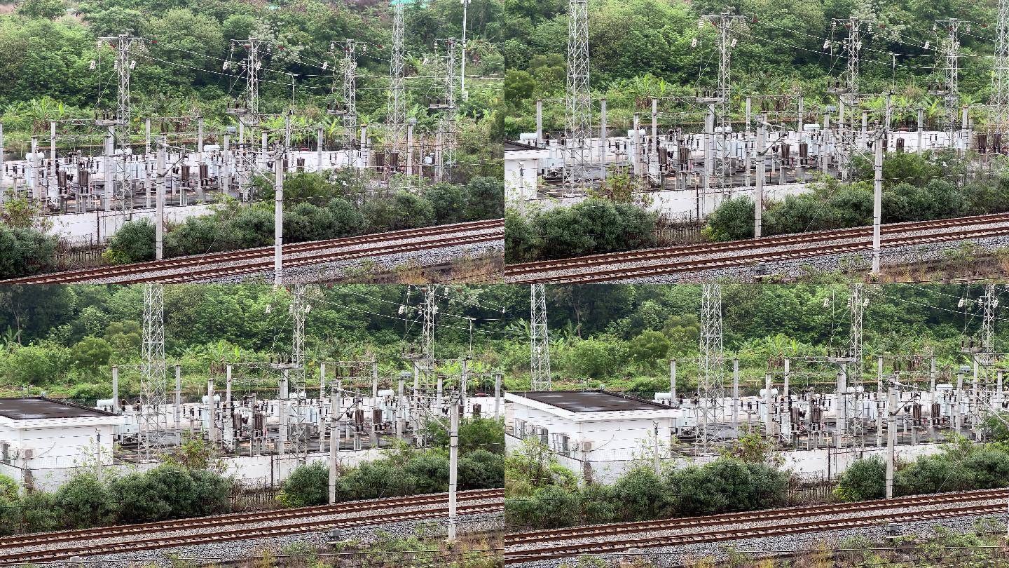 广西南宁铁路变压站铁道轨道高铁交通运输