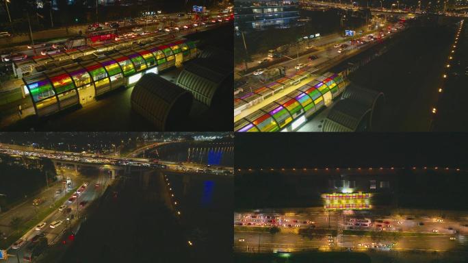 广州珠江新城有轨电车航拍视频素材4K