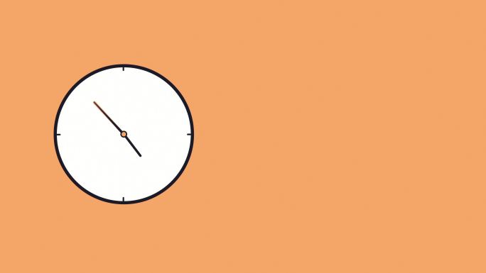 橙色背景前的时钟倒计时看时间闹钟