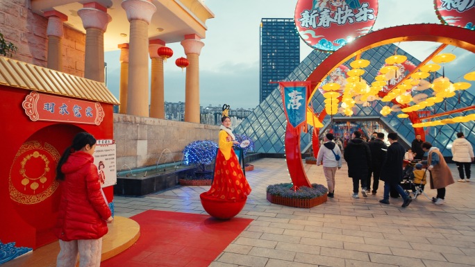 长沙世界之窗元宵节庙会夜景