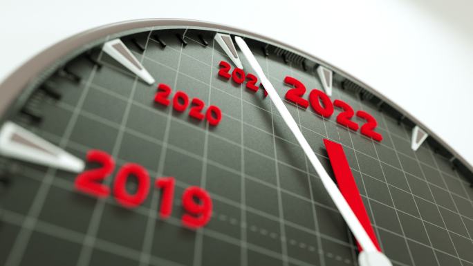 2022新年时钟简约工业特效视频