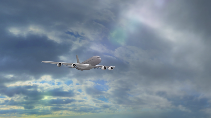 空客A380飞机飞行素材