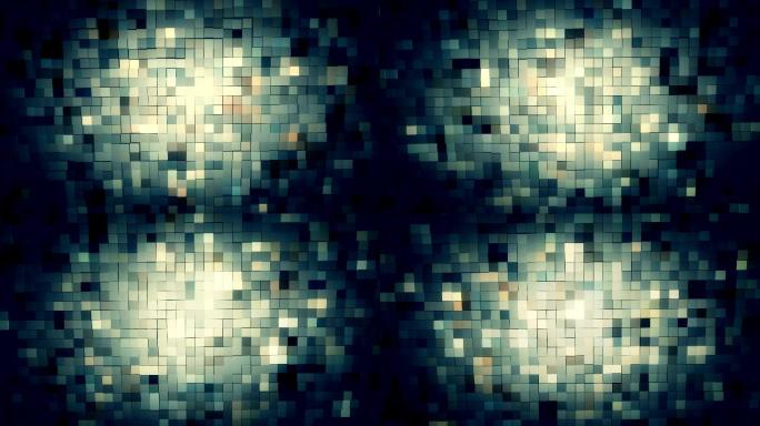 抽象三维背景马赛克球体条动光波动态循环方