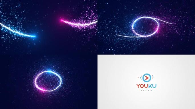 【原创】粒子光线汇聚出logo无插件版