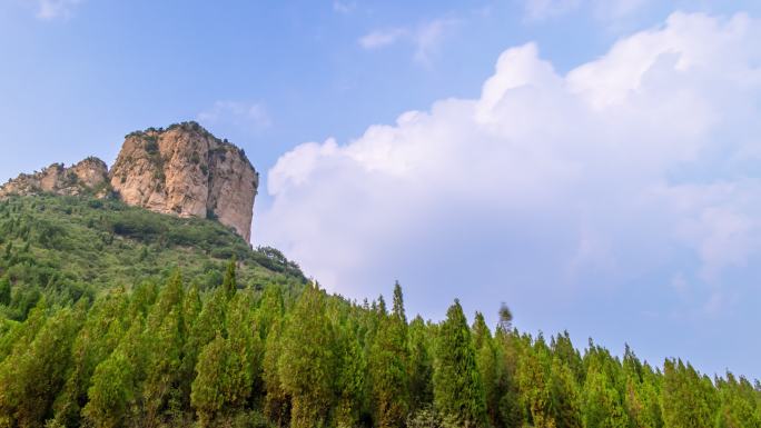 4K延时摄影山东济南二郎山蓝天白云