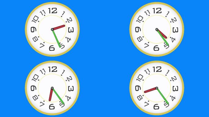 时钟在蓝色屏幕上快速移动。