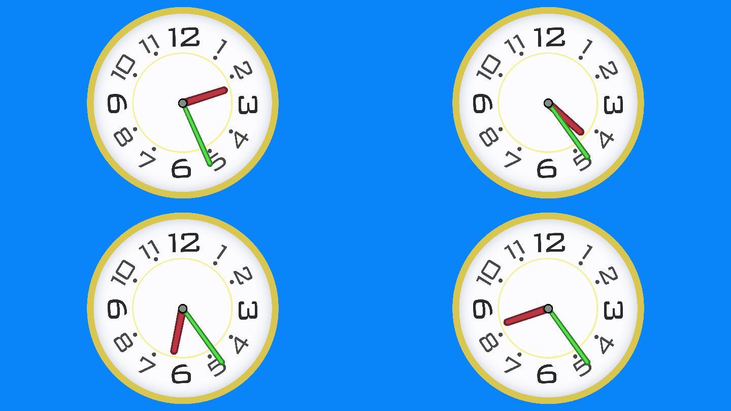 时钟在蓝色屏幕上快速移动。