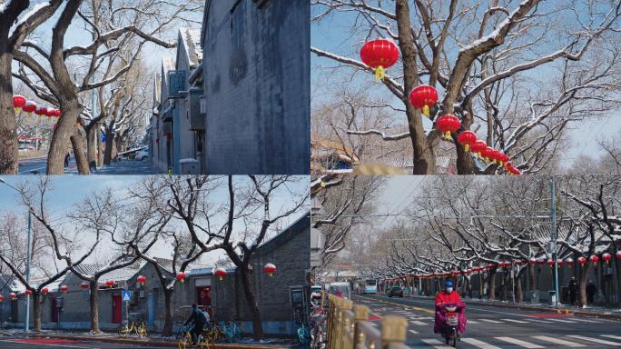 北京街道雪景