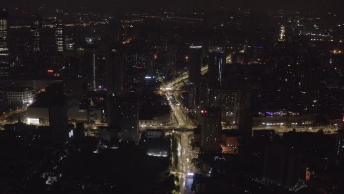 4K-log-武汉航空路立交桥及城市夜景