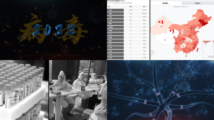2022最新新冠病毒片头30s秒快闪展示