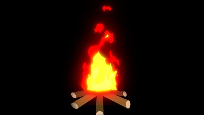 卡通火堆燃烧火焰1