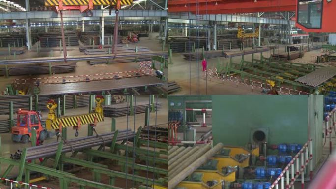 石油钢管加工工厂车间技术工人生产仓库