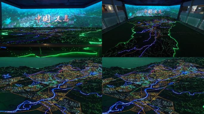 浙江义乌城市模型模拟夜景