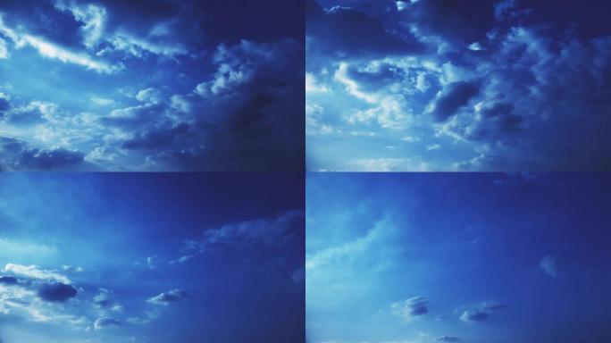 【HD天空】幽蓝云空蓝色阴云阴天阳光光线