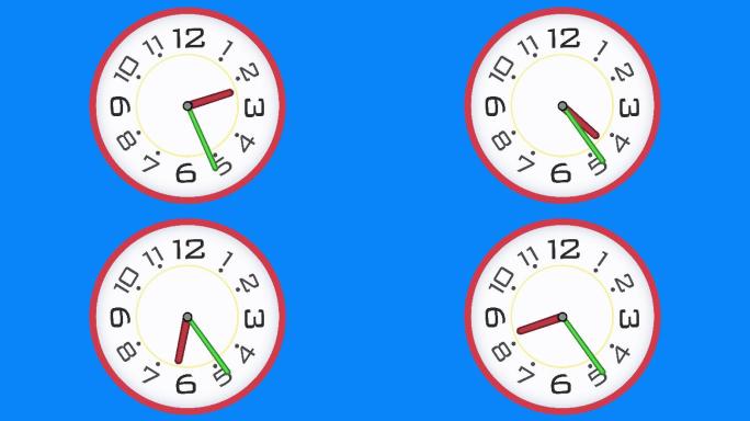 旋转的模拟时钟时钟时间