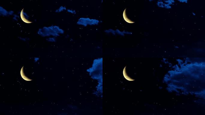 【HD天空】明月弯月唯美新月金月夜云月光