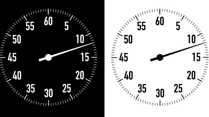 黑白背景双30秒倒计时秒表图案