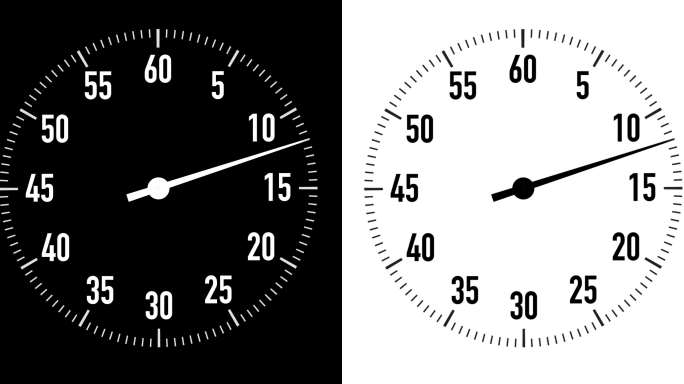 黑白背景双30秒倒计时秒表图案