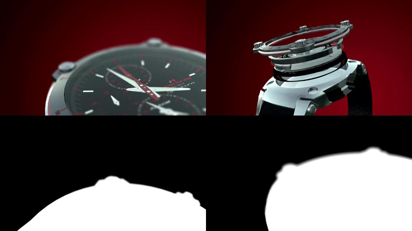 这是一个手表拆解然后重新组装的动画。