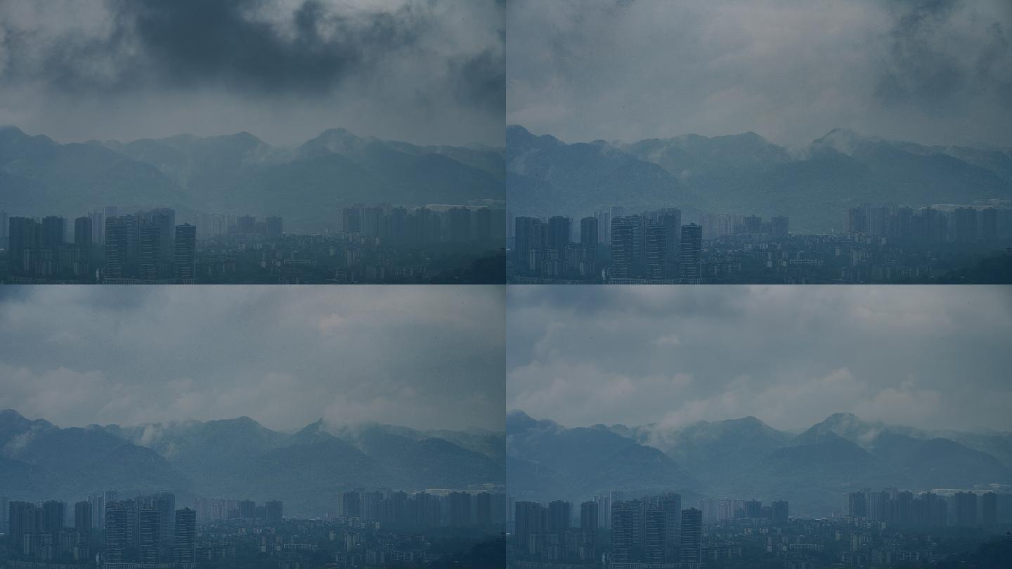 城市云雾缭绕 城市乌云