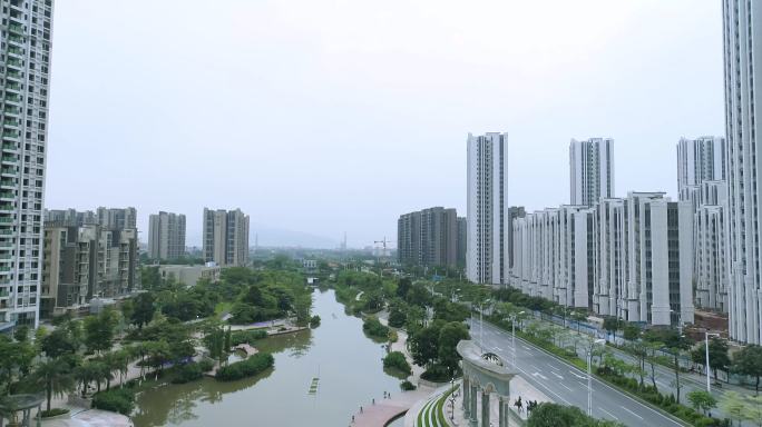 社区街道 居民楼中国城镇房地产航拍