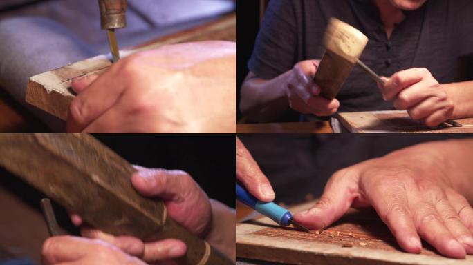 金陵刻板刀刮打磨线雕修复手工艺C012